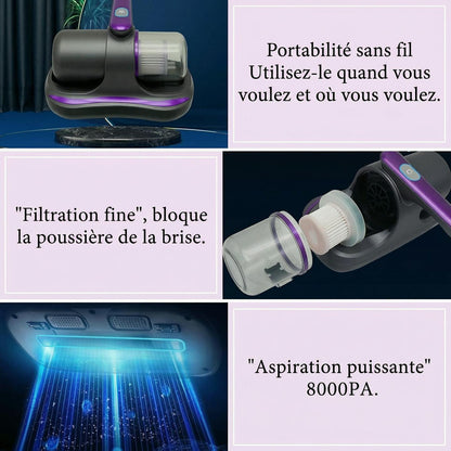Aspirateur Anti - Acariens Sans Fil UV-C