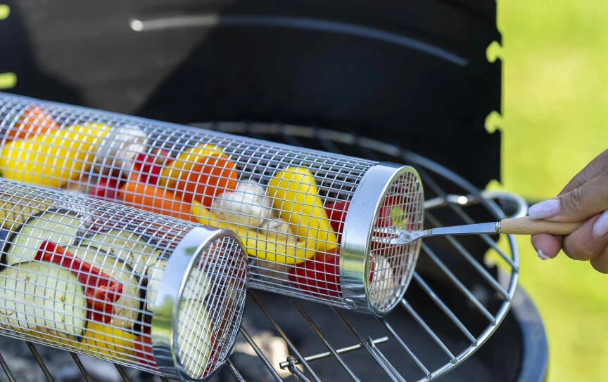 Panier de Grillade Roulant en Inox — BBQ sans papillote